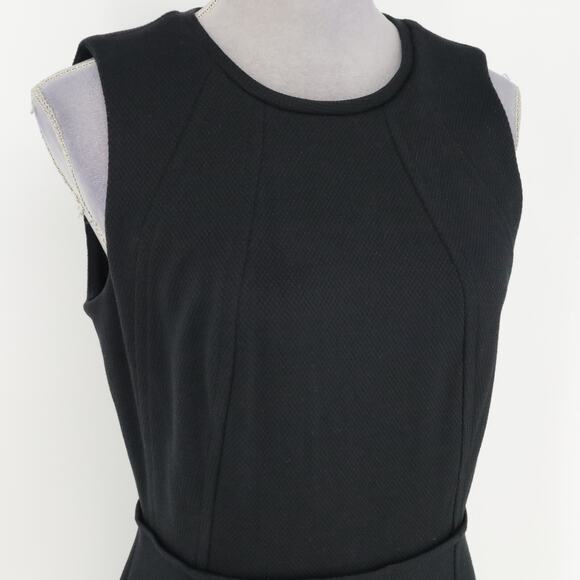 Loft Dress Womens 6 Black Ponte Knit Stretch Sheath Sleeveless Back Zip New - Picture 7 of 15